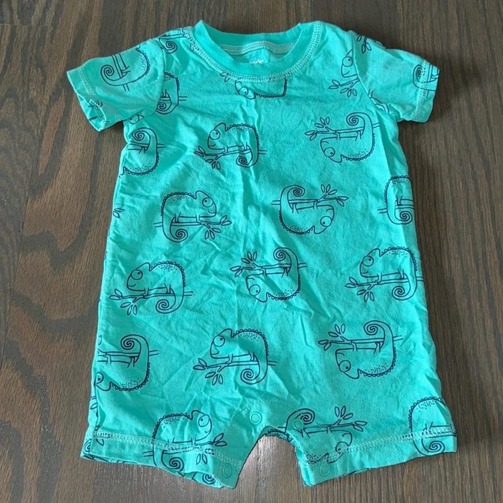 Carter’s 2-Pack Baby Rompers 12M Chameleon Stripe Cotton